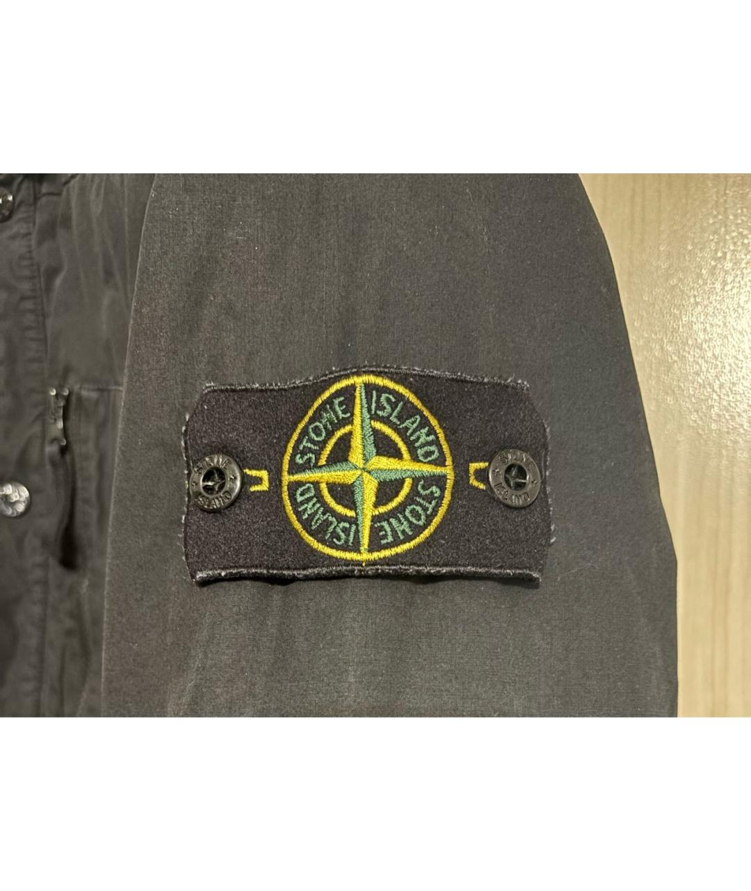 STONE ISLAND Черная хлопковая куртка, фото 2