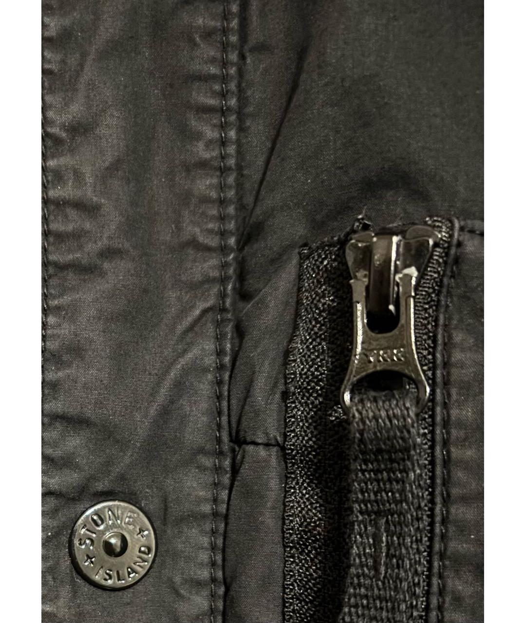 STONE ISLAND Черная хлопковая куртка, фото 4