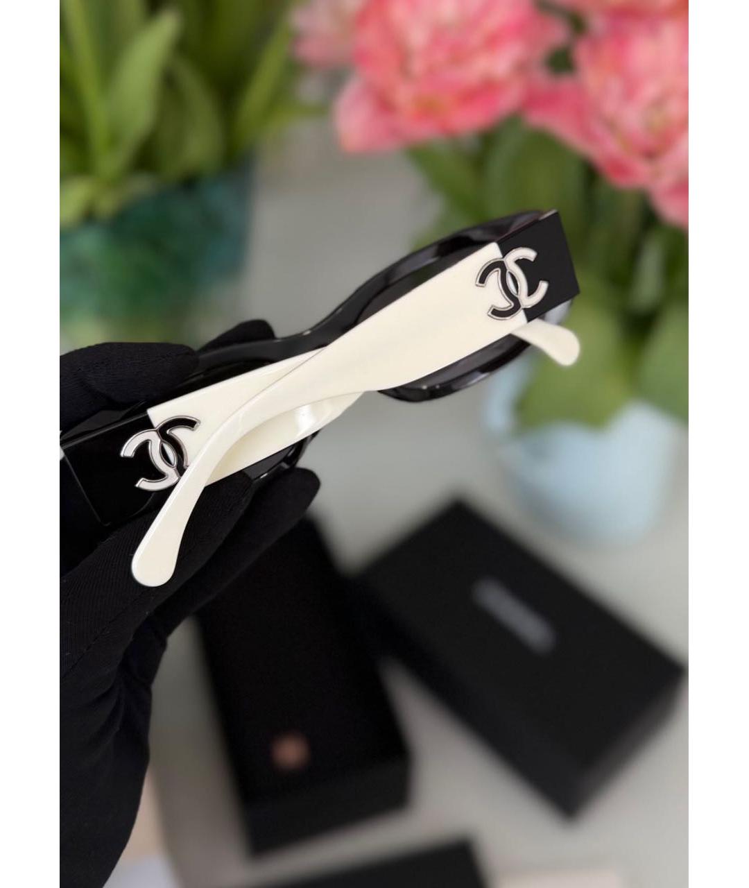CHANEL Черные пластиковые солнцезащитные очки, фото 3