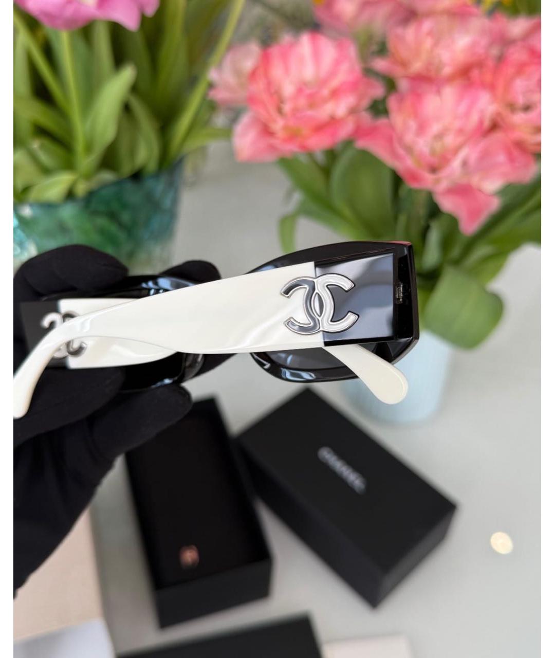 CHANEL Черные пластиковые солнцезащитные очки, фото 2