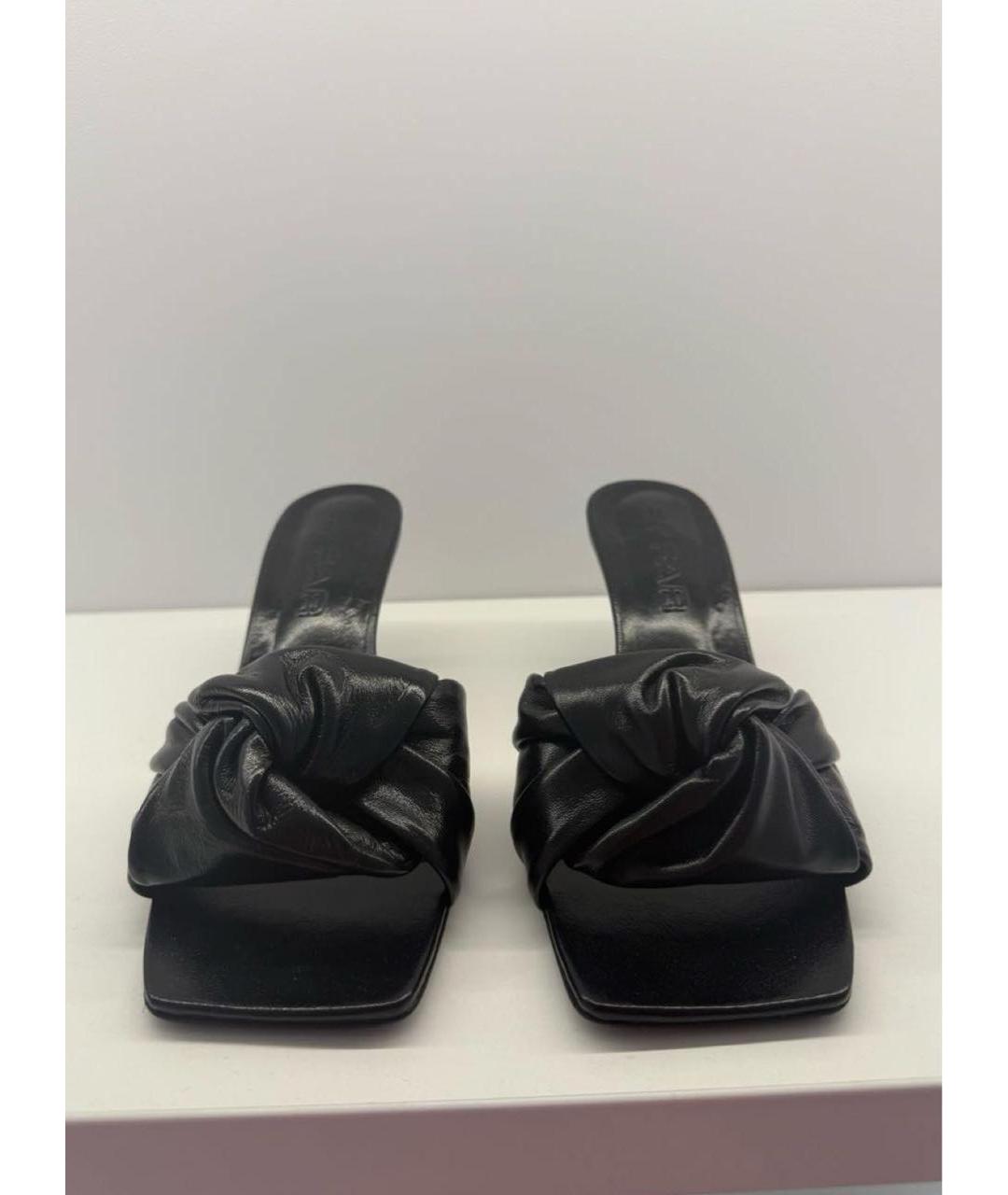 BY FAR Черные кожаные мюли, фото 4