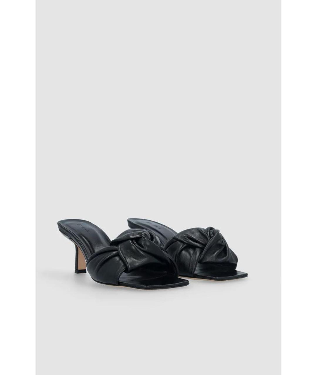 BY FAR Черные кожаные мюли, фото 3