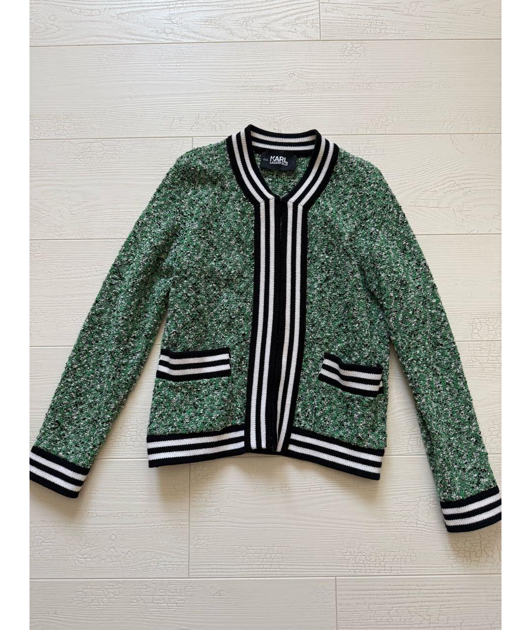 KARL LAGERFELD Зеленый хлопковый кардиган, фото 2