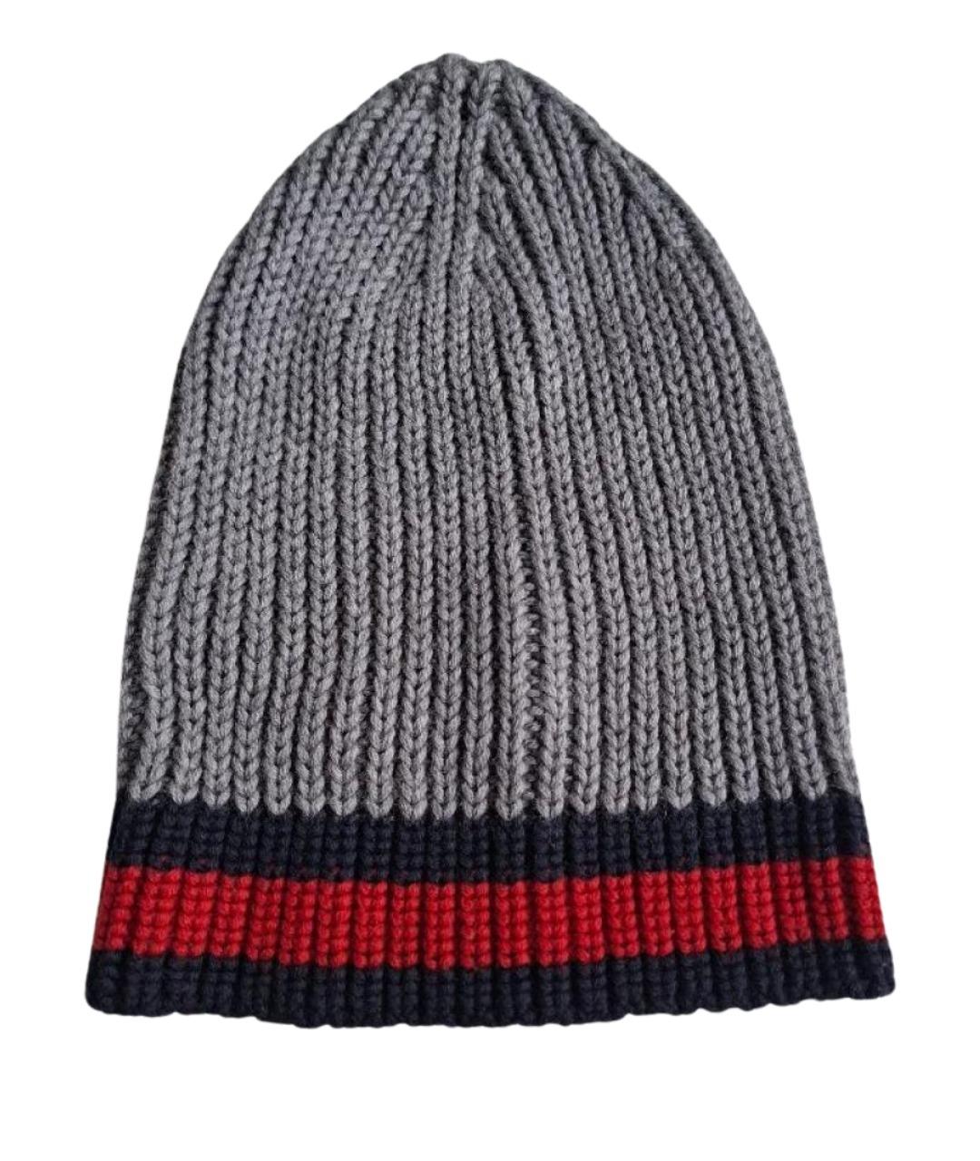 GUCCI Серая шерстяная шапка, фото 1