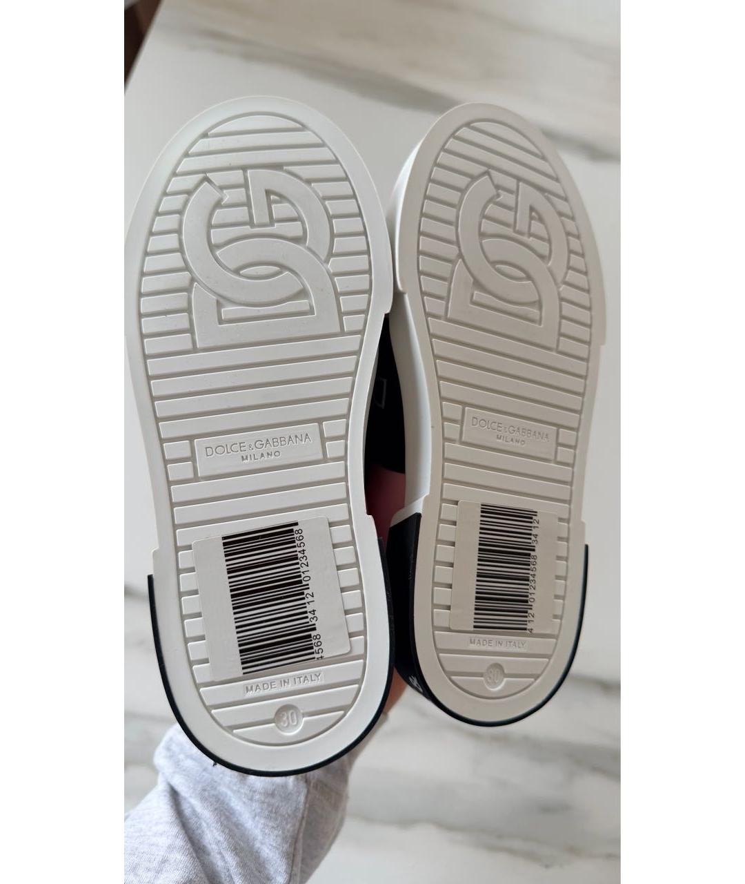 DOLCE&GABBANA Розовые кожаные кеды, фото 5