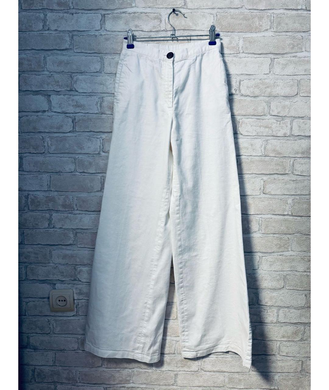 FALCONERI Белые хлопковые брюки широкие, фото 7