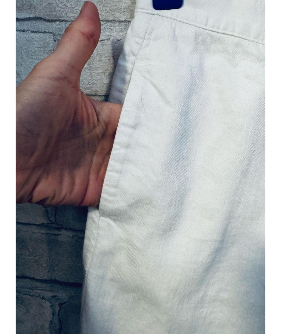 FALCONERI Белые хлопковые брюки широкие, фото 4