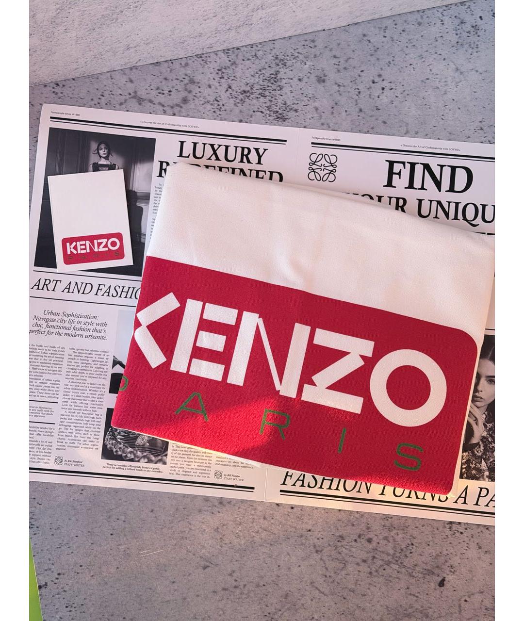 KENZO Черная хлопковая сумка тоут, фото 6