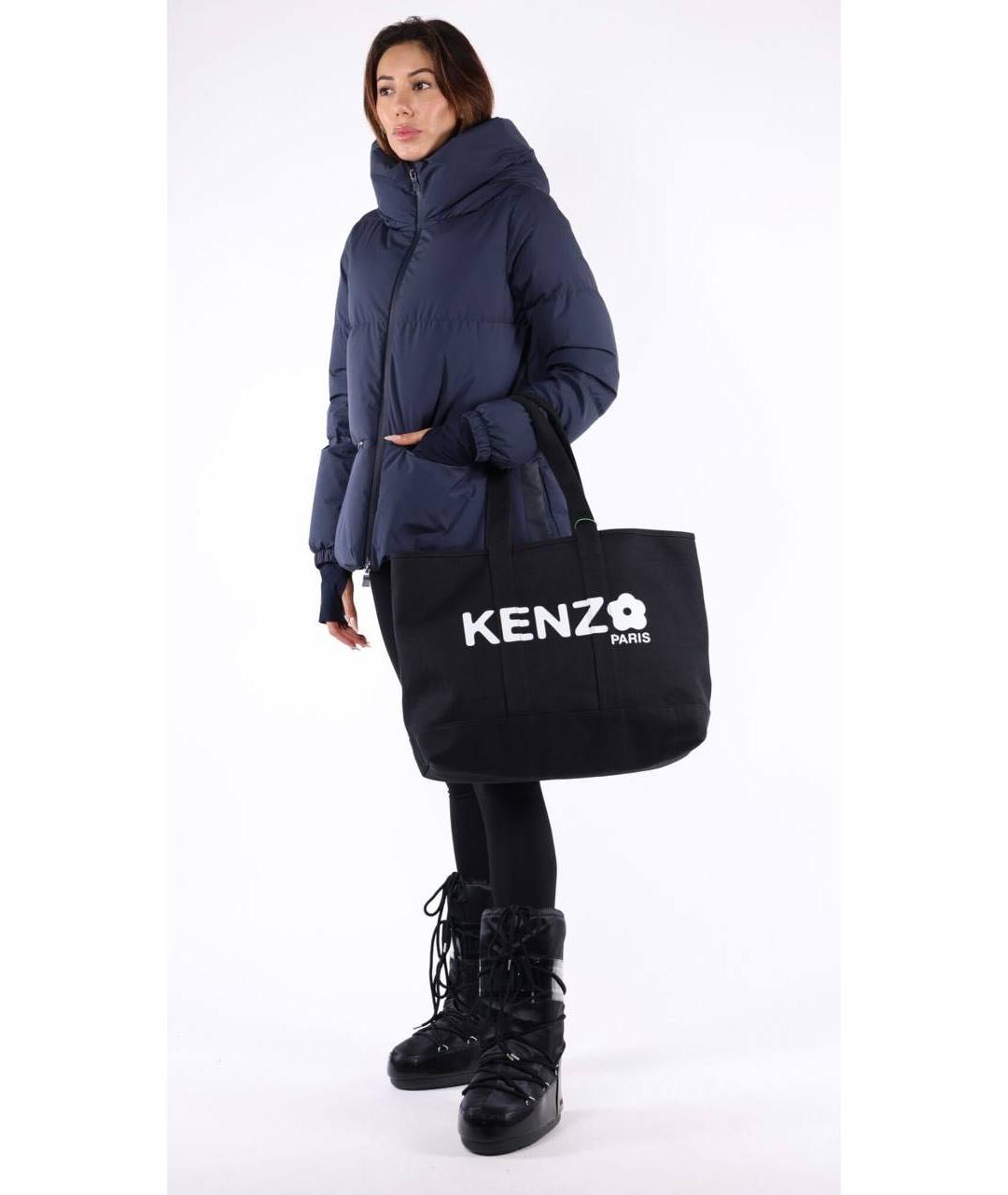 KENZO Черная хлопковая сумка тоут, фото 3