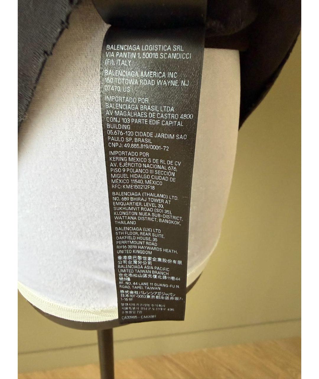 BALENCIAGA Черная хлопковая футболка, фото 6