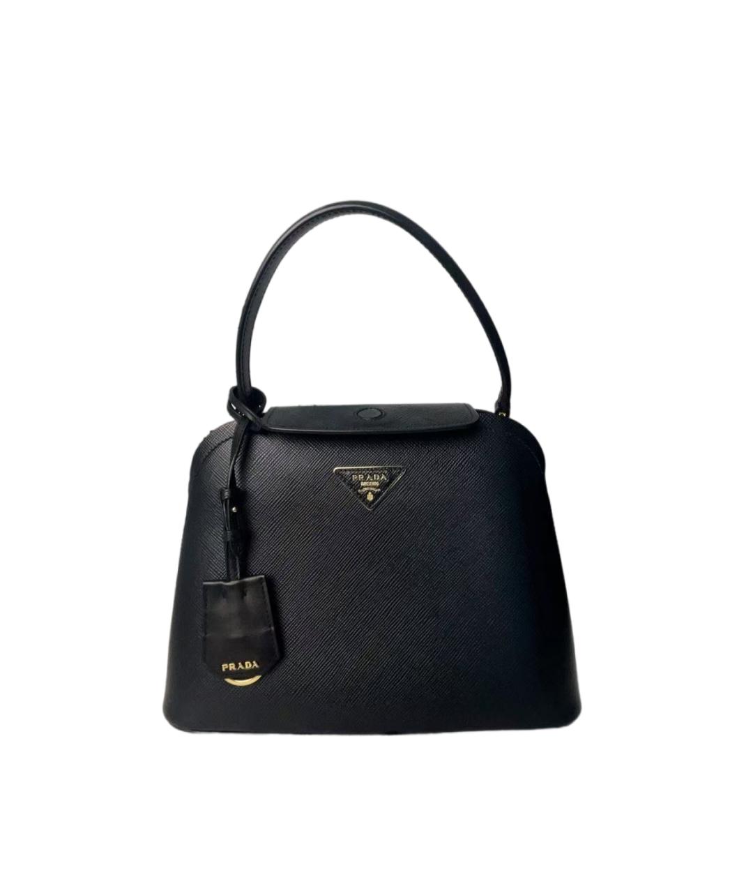 PRADA Черная кожаная сумка с короткими ручками, фото 8