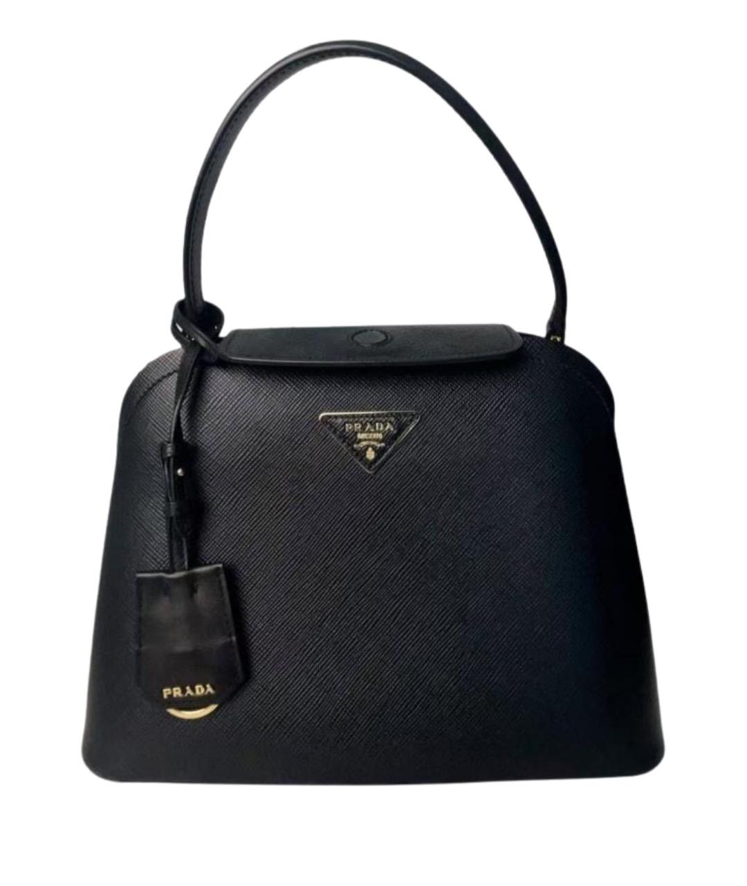 PRADA Черная кожаная сумка с короткими ручками, фото 1