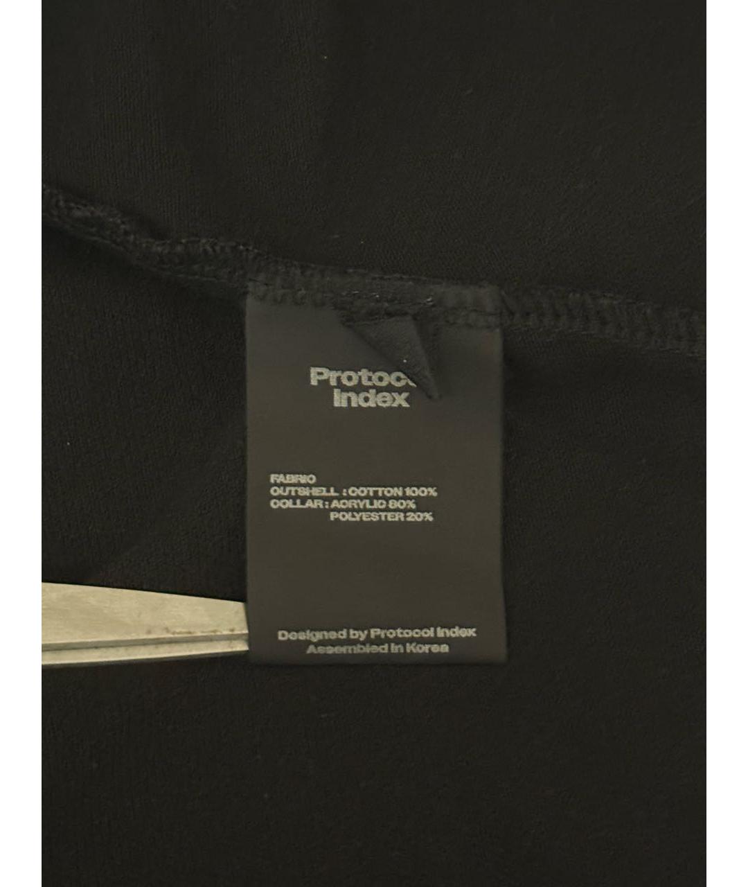 PROTOCOL INDEX Черное хлопковое поло с длинным рукавом, фото 7