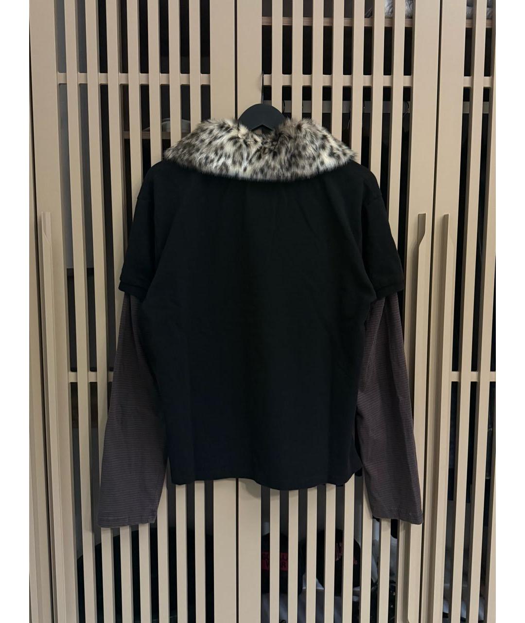 PROTOCOL INDEX Черное хлопковое поло с длинным рукавом, фото 2