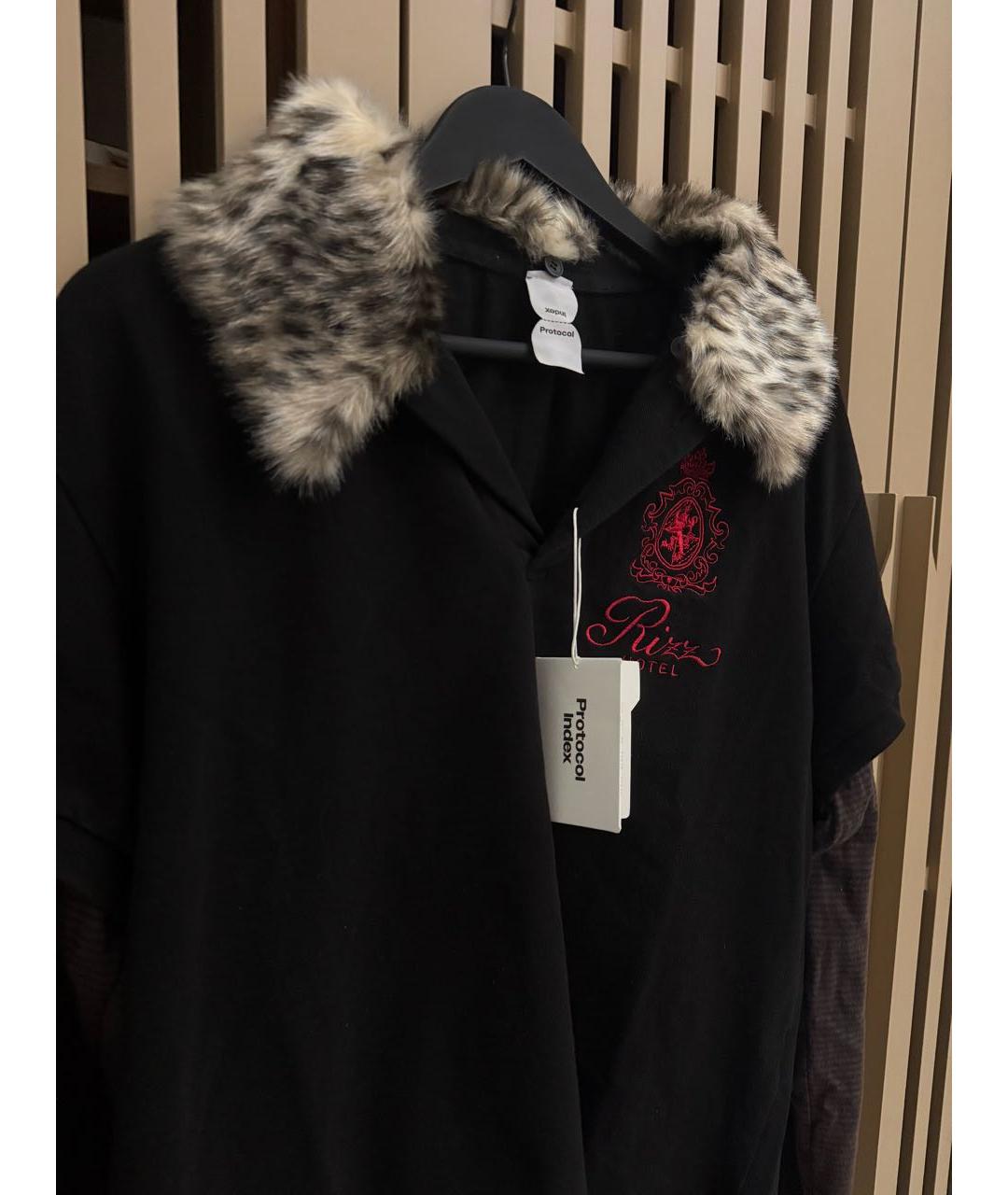 PROTOCOL INDEX Черное хлопковое поло с длинным рукавом, фото 3