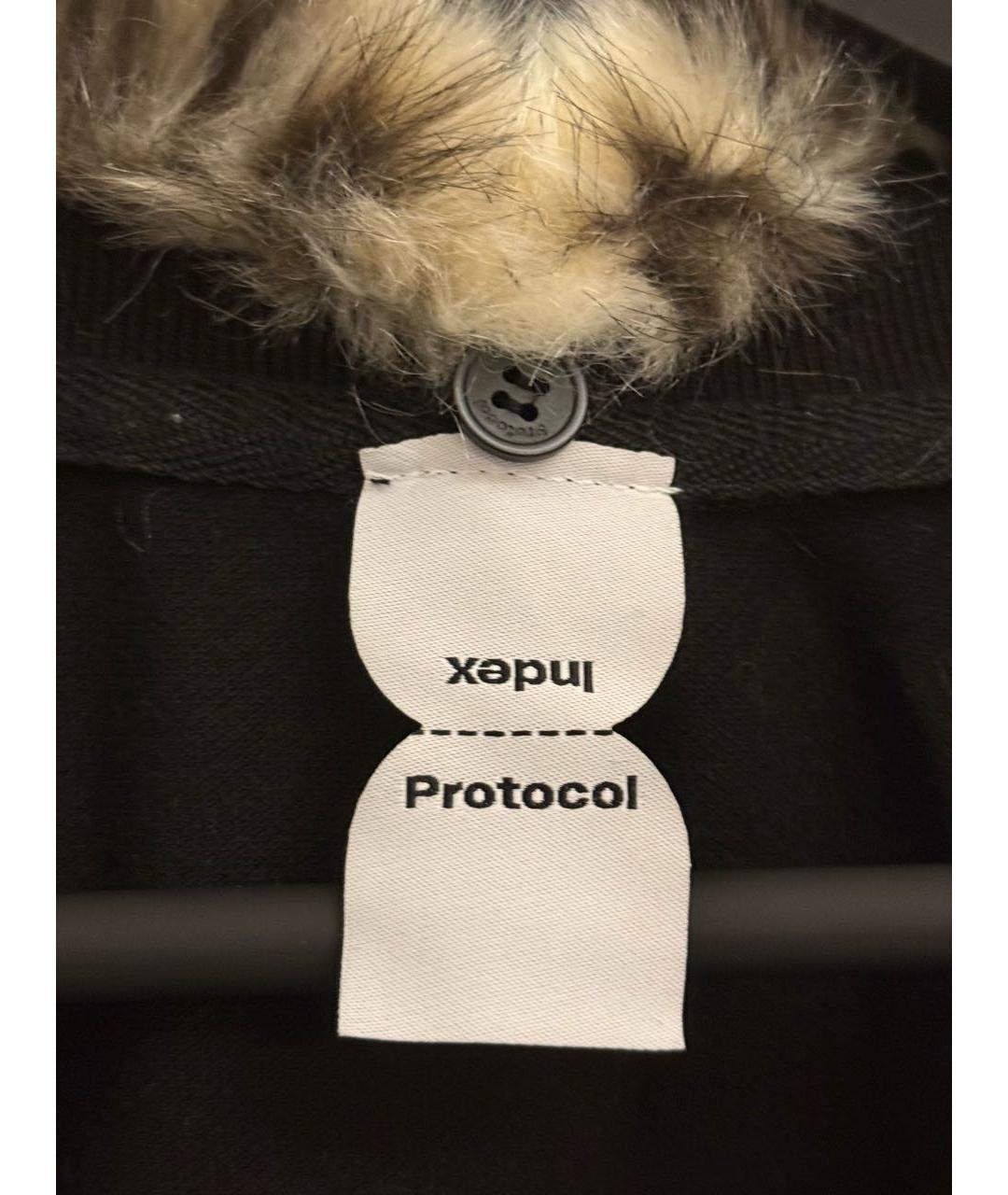 PROTOCOL INDEX Черное хлопковое поло с длинным рукавом, фото 5