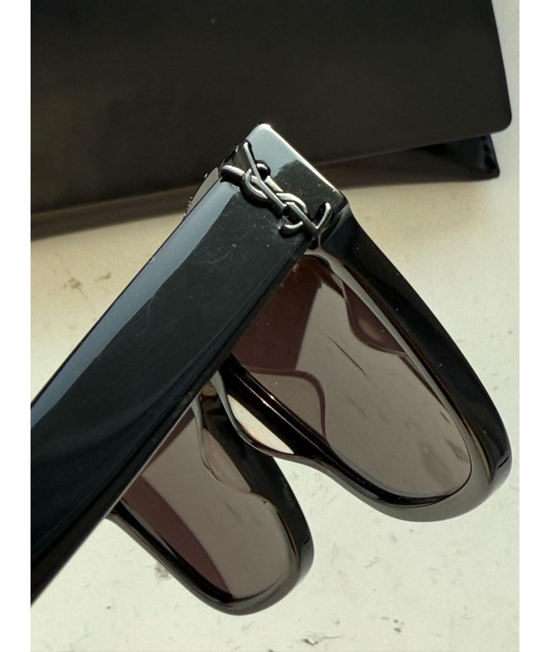 SAINT LAURENT Черные пластиковые солнцезащитные очки, фото 3