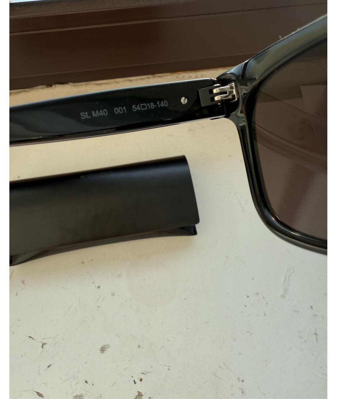 SAINT LAURENT Черные пластиковые солнцезащитные очки, фото 6