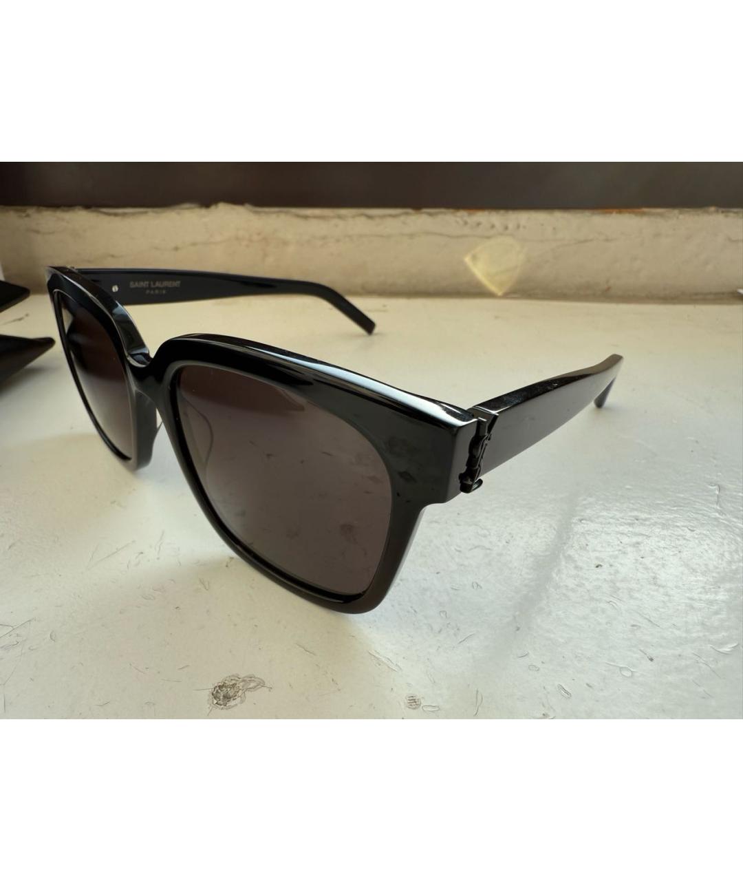 SAINT LAURENT Черные пластиковые солнцезащитные очки, фото 2