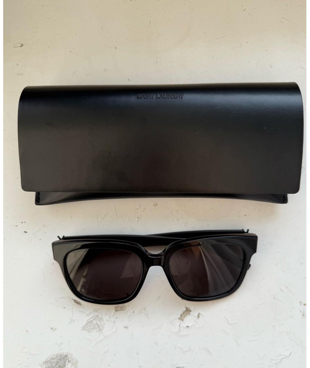 SAINT LAURENT Черные пластиковые солнцезащитные очки, фото 4