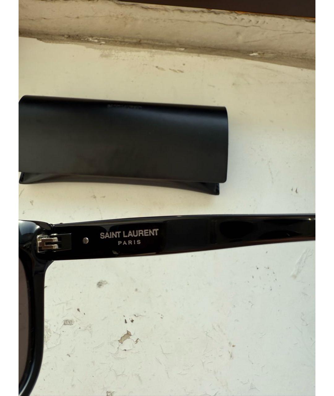 SAINT LAURENT Черные пластиковые солнцезащитные очки, фото 5