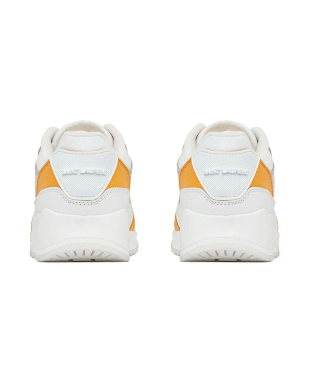 SAINT LAURENT Желтые кожаные кеды, фото 3