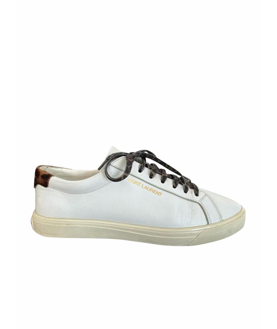 SAINT LAURENT Белые кожаные кеды, фото 1