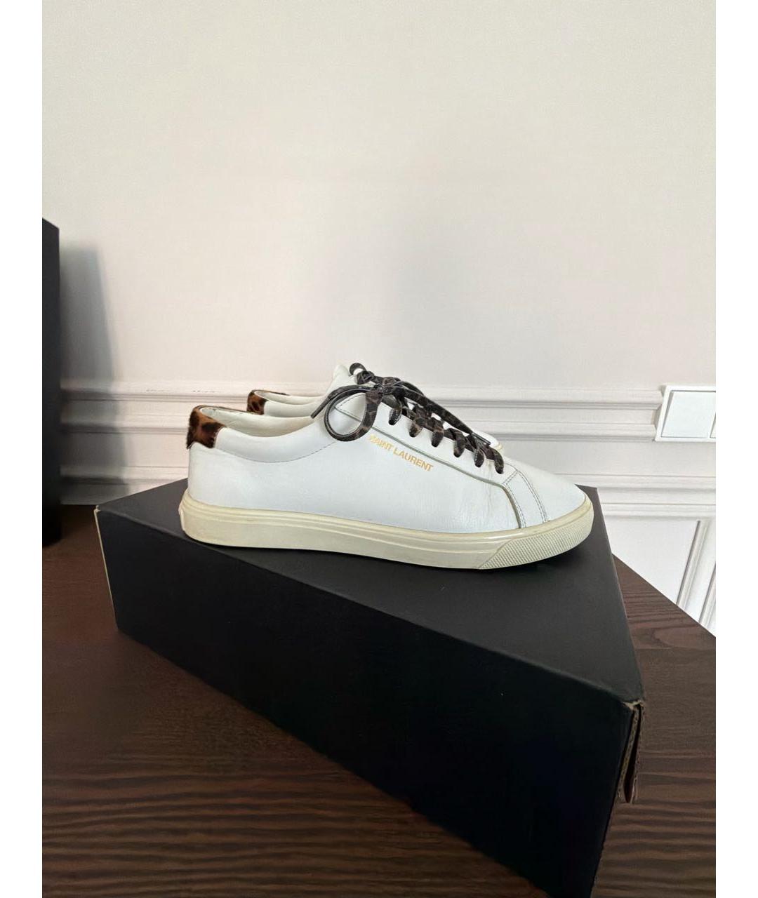 SAINT LAURENT Белые кожаные кеды, фото 5