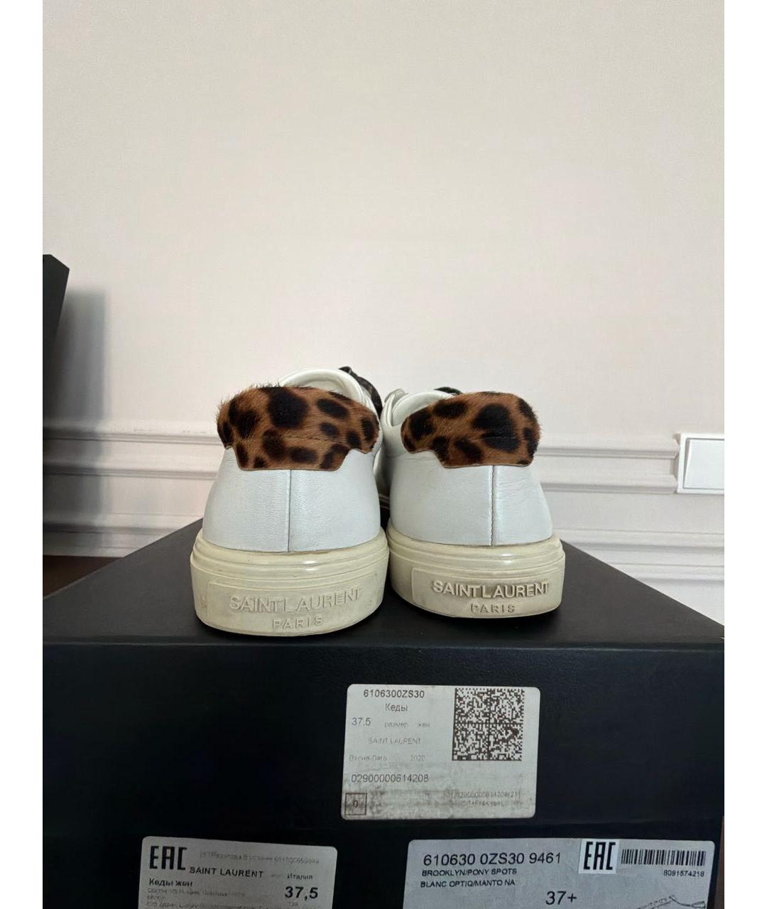 SAINT LAURENT Белые кожаные кеды, фото 4