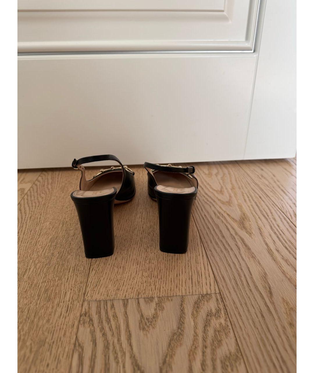 GUCCI Черные кожаные туфли, фото 4