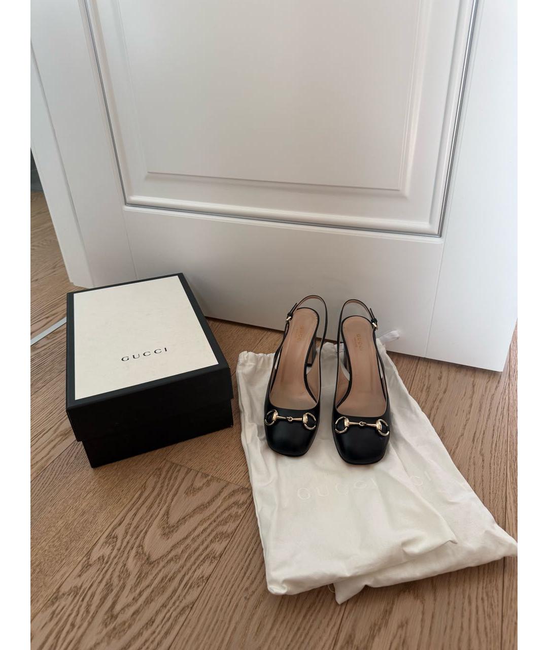 GUCCI Черные кожаные туфли, фото 6