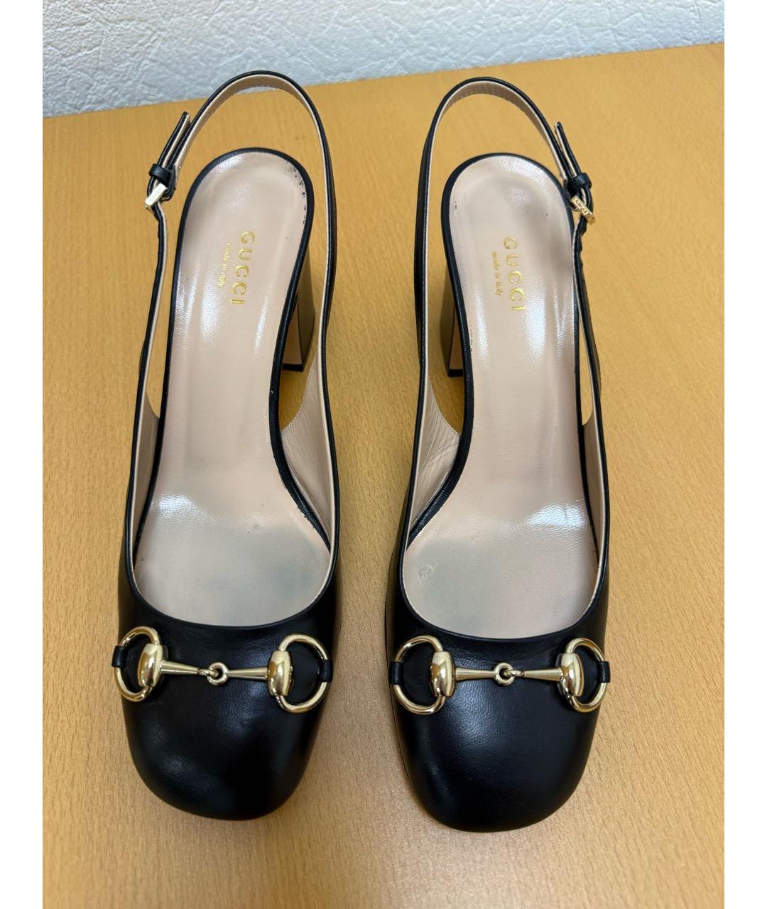 GUCCI Черные кожаные туфли, фото 2