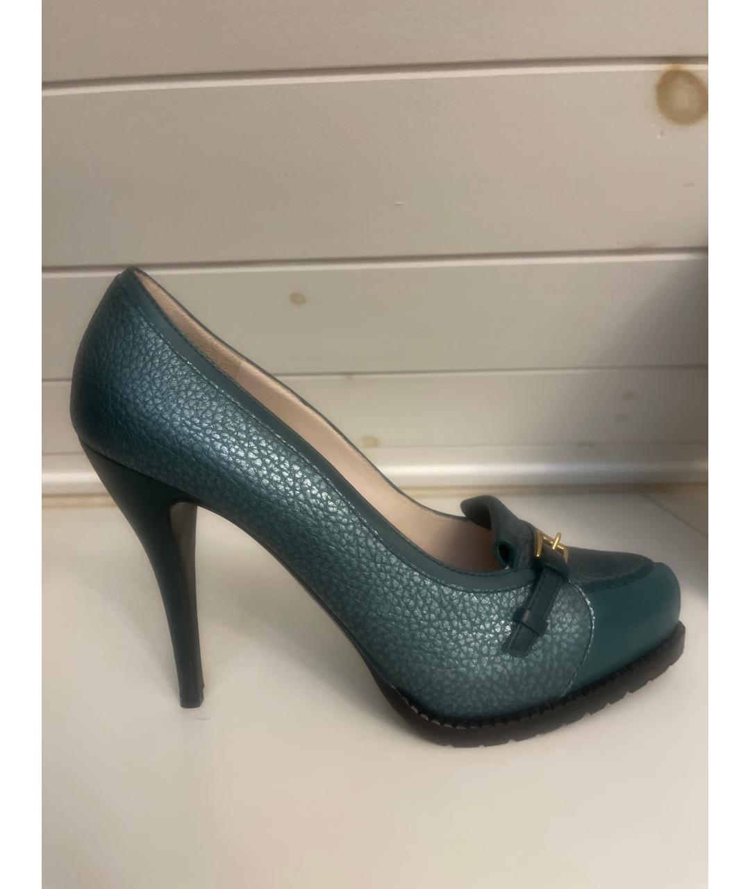 ESCADA Зеленые кожаные туфли, фото 6