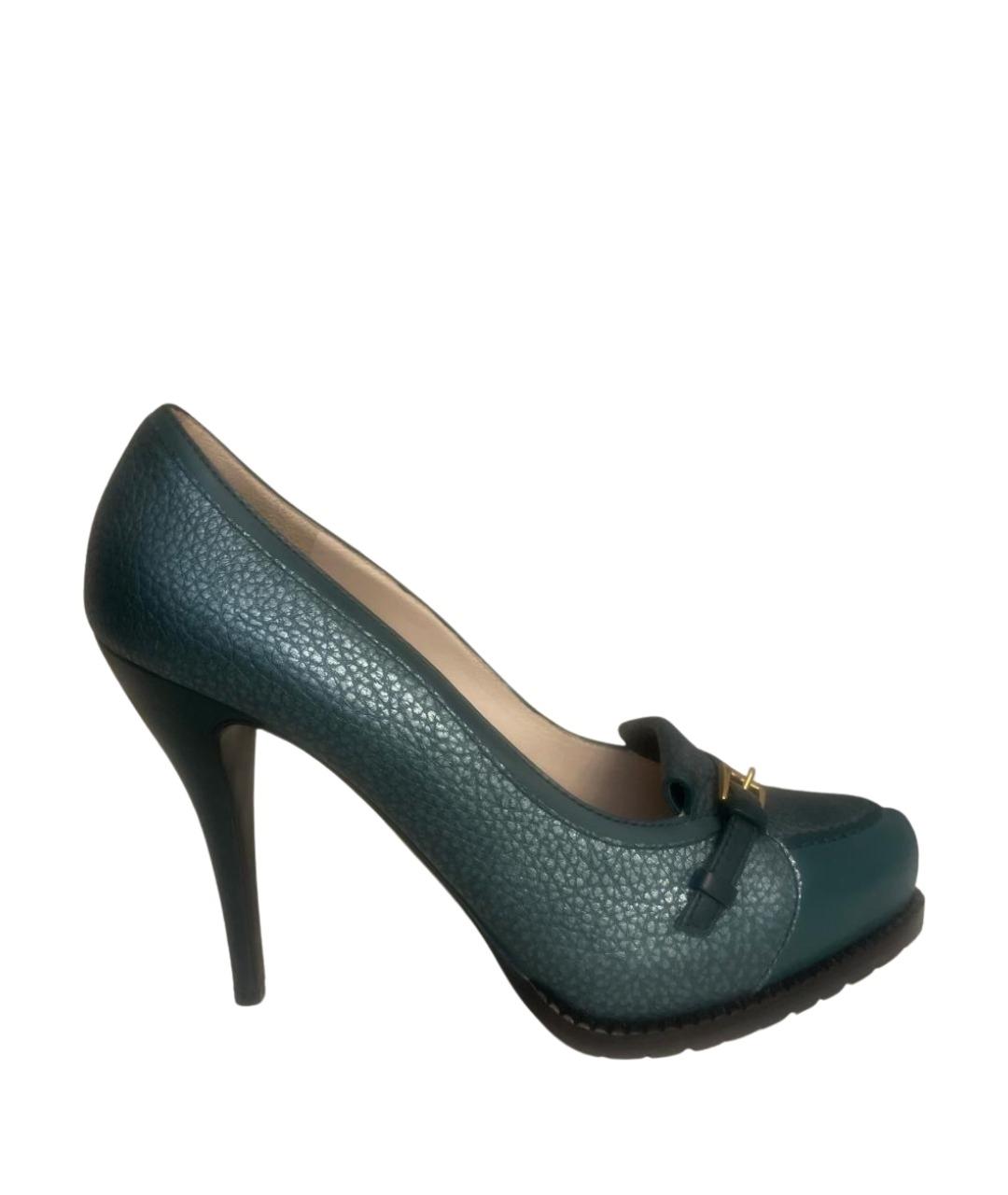 ESCADA Зеленые кожаные туфли, фото 1