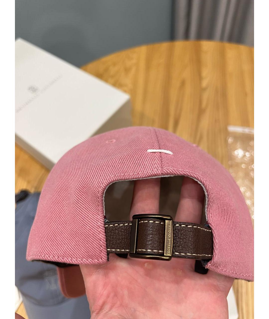 BRUNELLO CUCINELLI Коралловая хлопковая кепка/бейсболка, фото 3