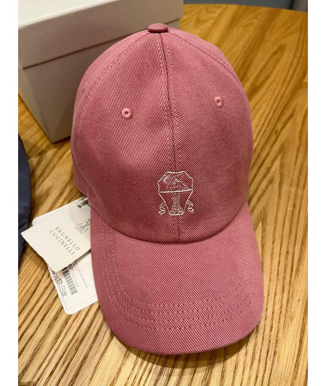 BRUNELLO CUCINELLI Коралловая хлопковая кепка/бейсболка, фото 5