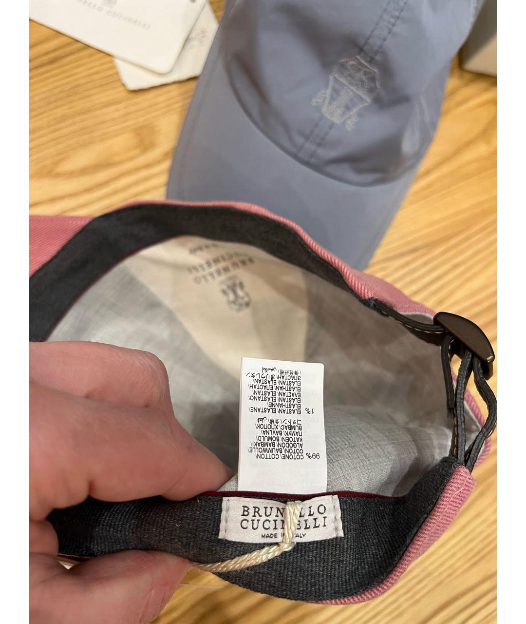 BRUNELLO CUCINELLI Коралловая хлопковая кепка/бейсболка, фото 4