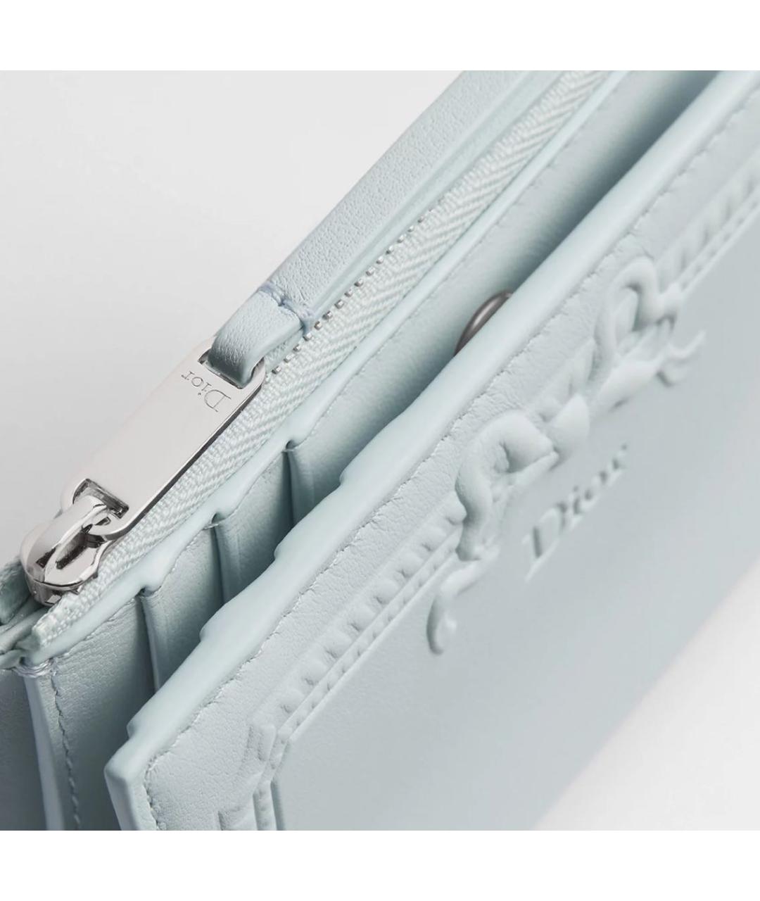 CHRISTIAN DIOR Голубой кожаный кошелек, фото 4