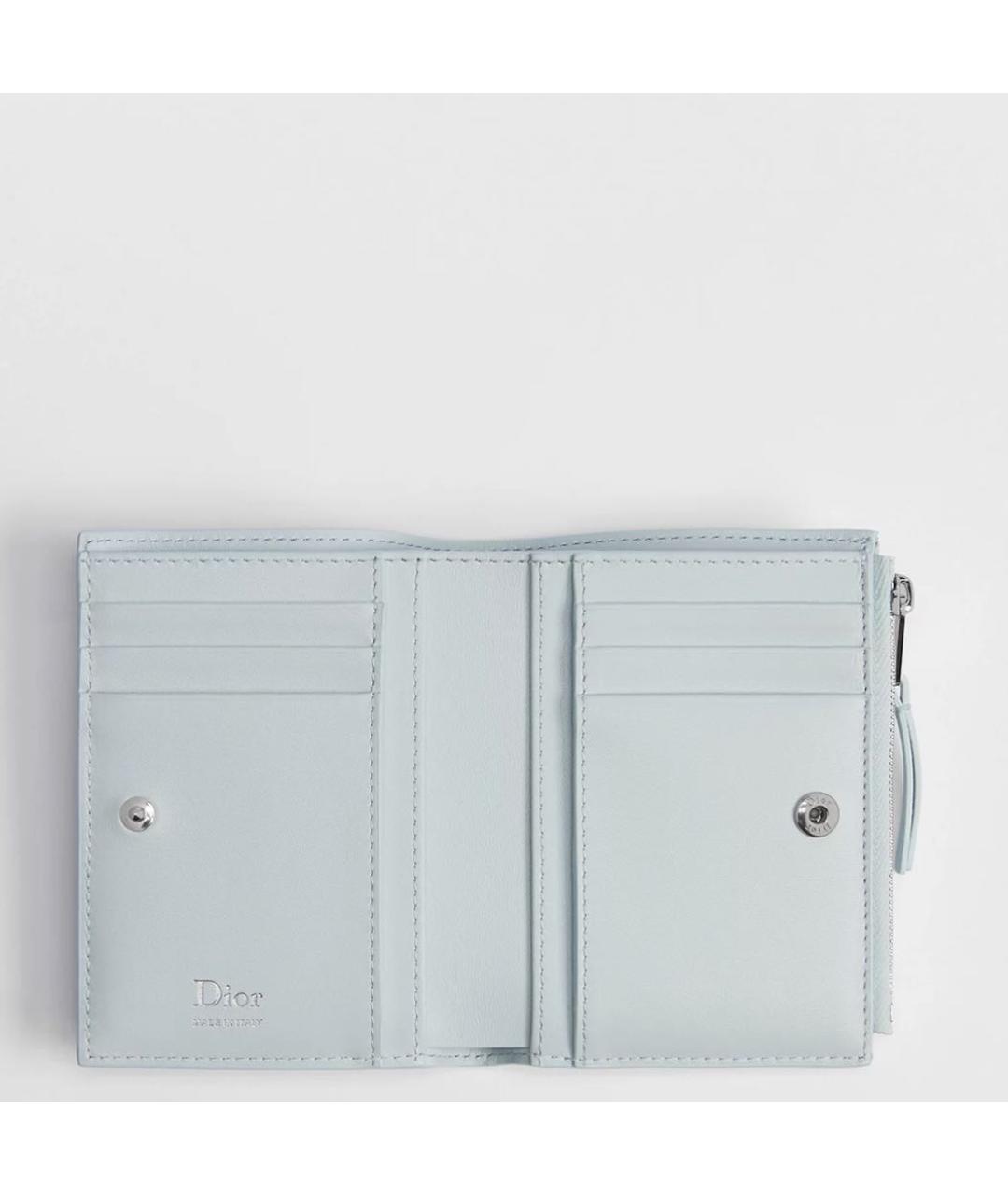 CHRISTIAN DIOR Голубой кожаный кошелек, фото 3