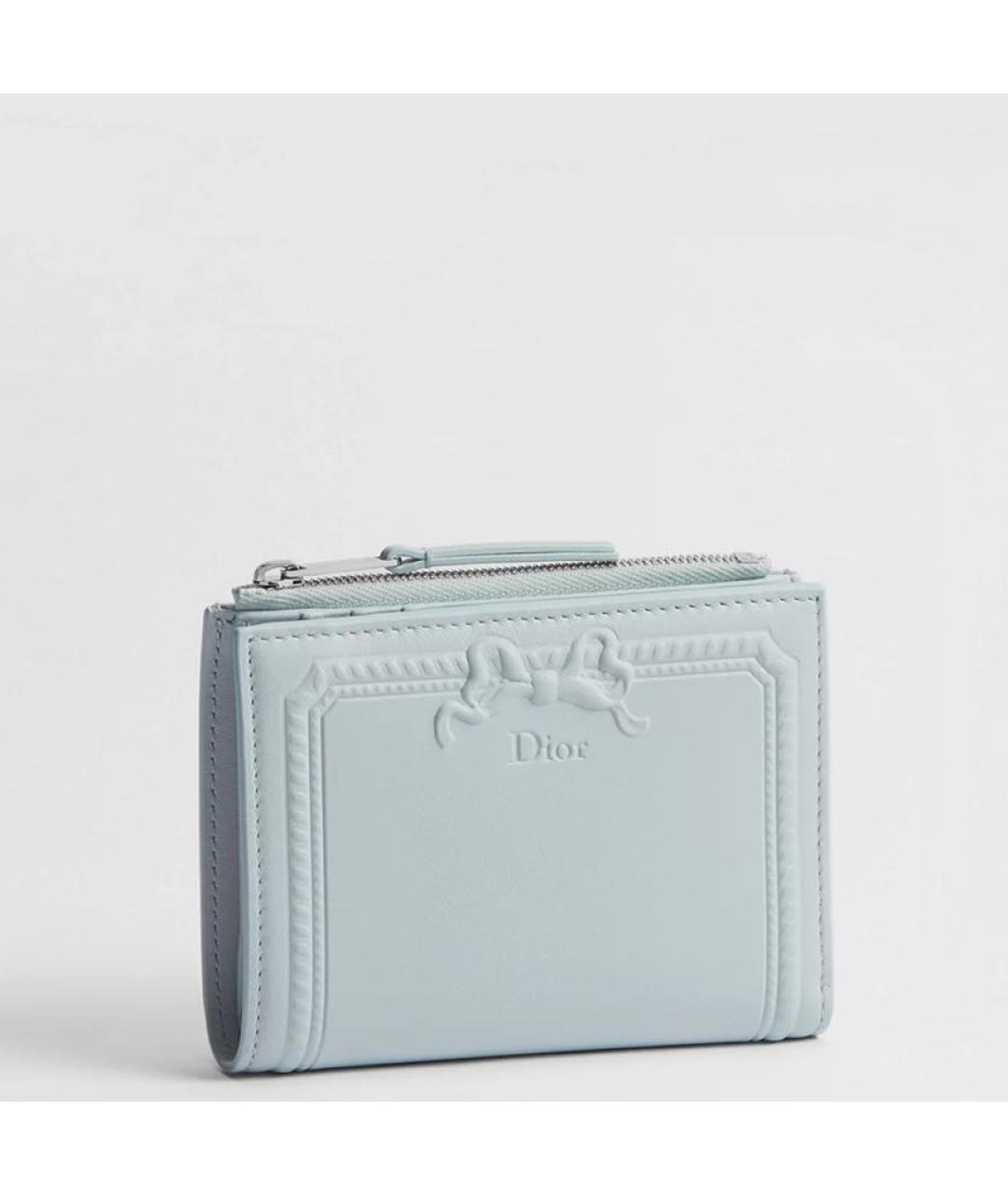 CHRISTIAN DIOR Голубой кожаный кошелек, фото 2