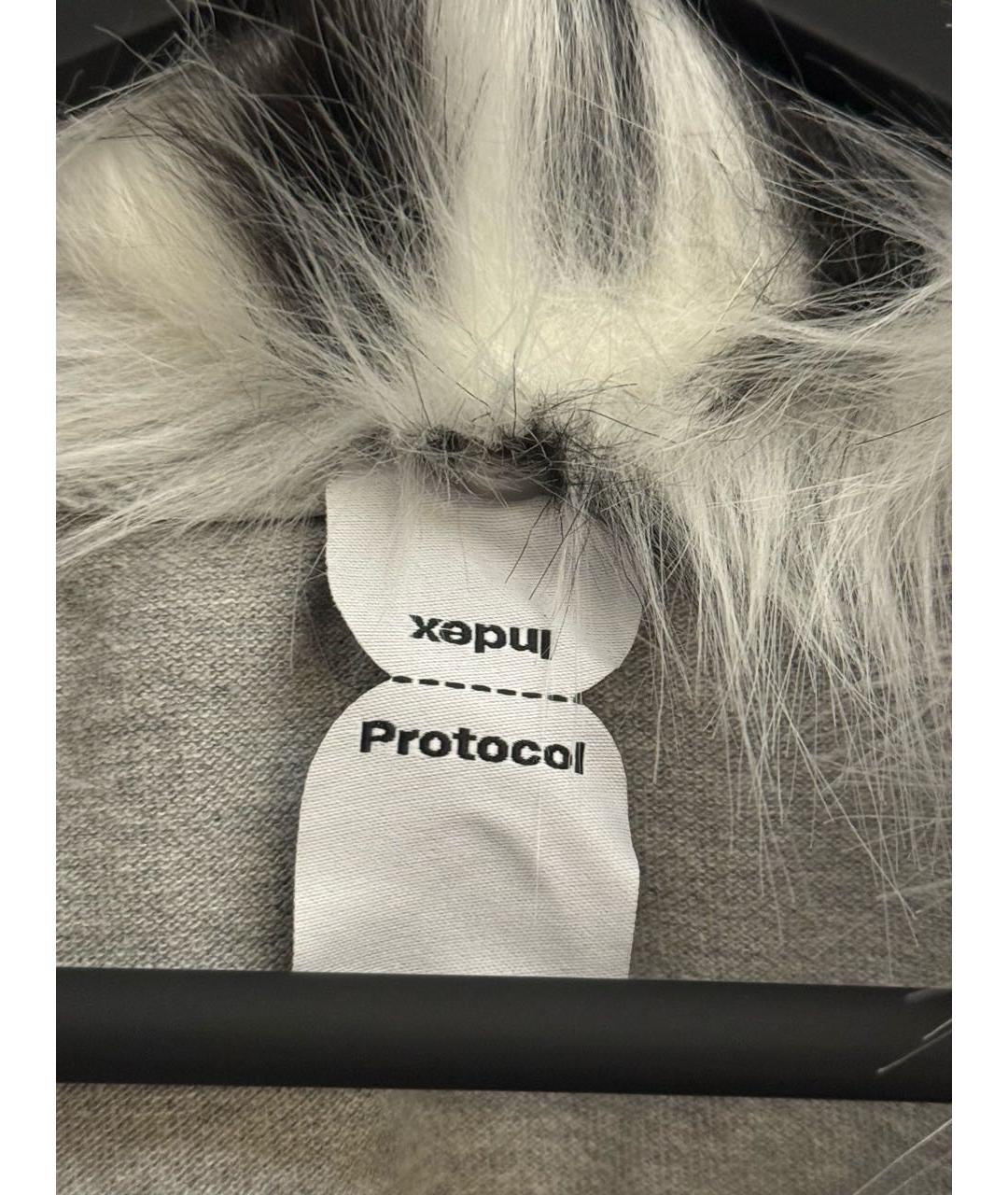 PROTOCOL INDEX Серое хлопковое поло с длинным рукавом, фото 4