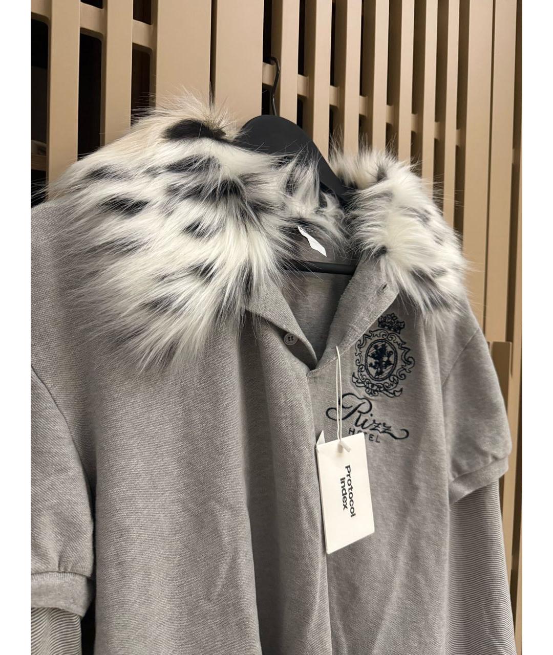 PROTOCOL INDEX Серое хлопковое поло с длинным рукавом, фото 2