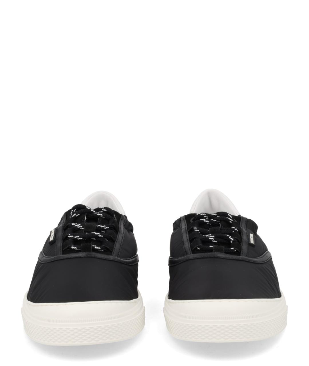 MONCLER Черные текстильные низкие кроссовки / кеды, фото 3