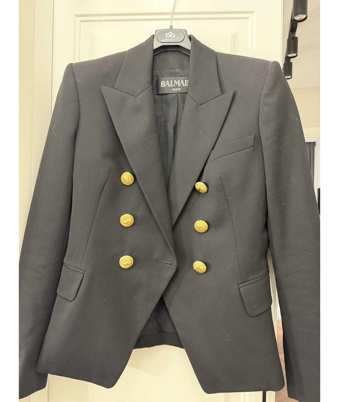BALMAIN Черный шерстяной жакет/пиджак, фото 5
