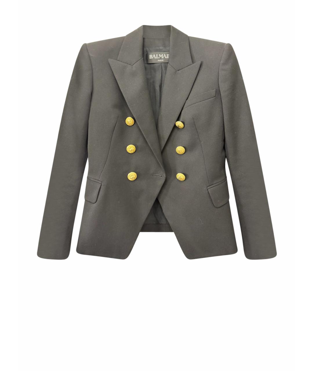 BALMAIN Черный шерстяной жакет/пиджак, фото 1