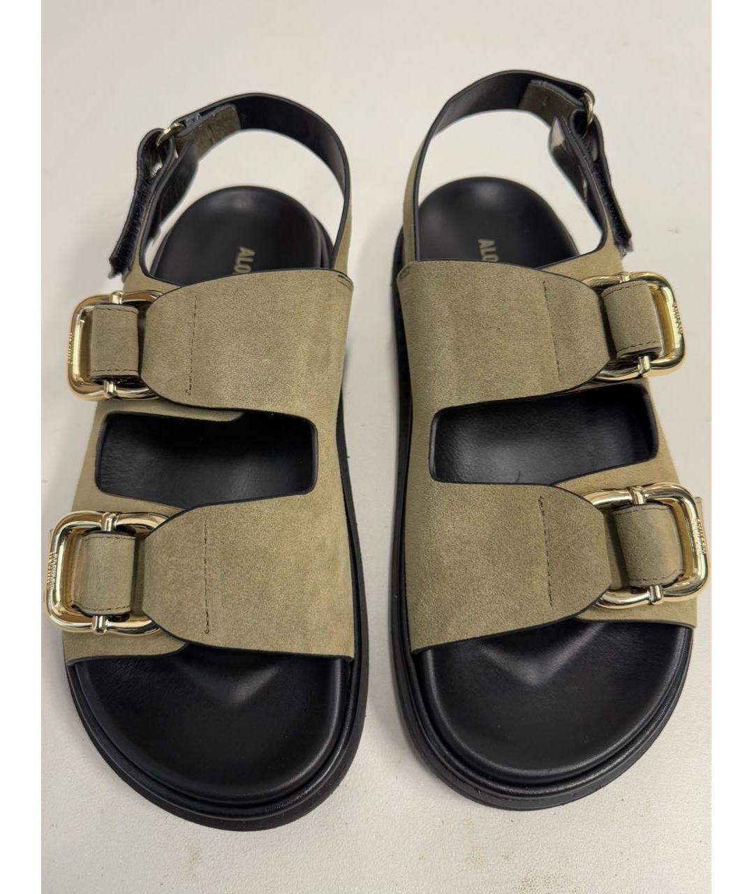 ALOHAS Хаки замшевые сандалии, фото 3