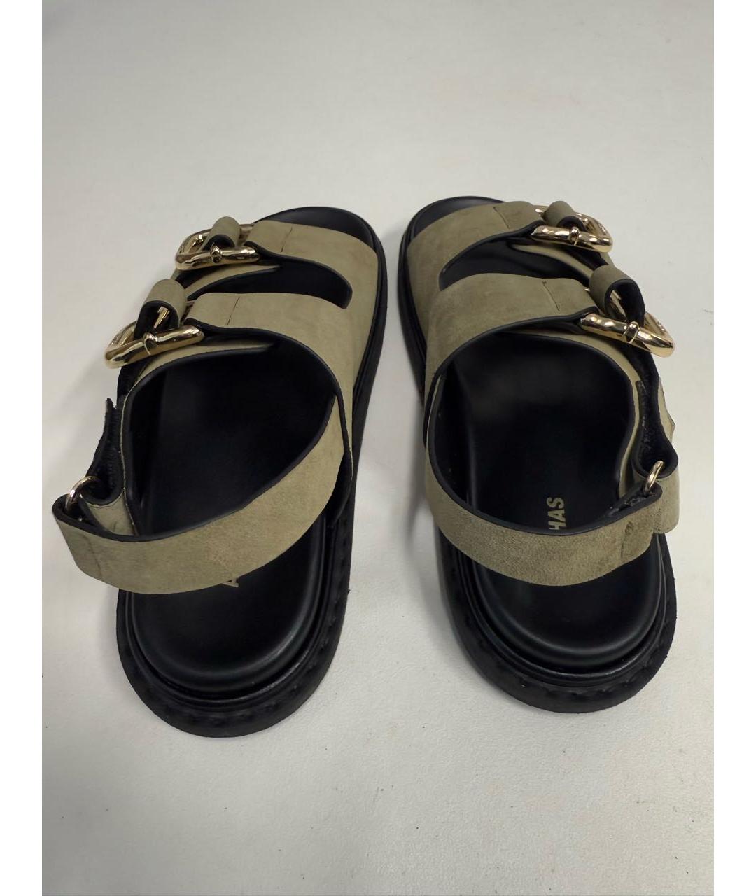 ALOHAS Хаки замшевые сандалии, фото 5