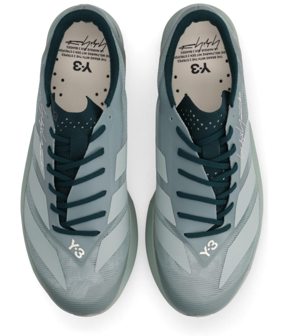 Y-3 Голубые текстильные низкие кроссовки / кеды, фото 5