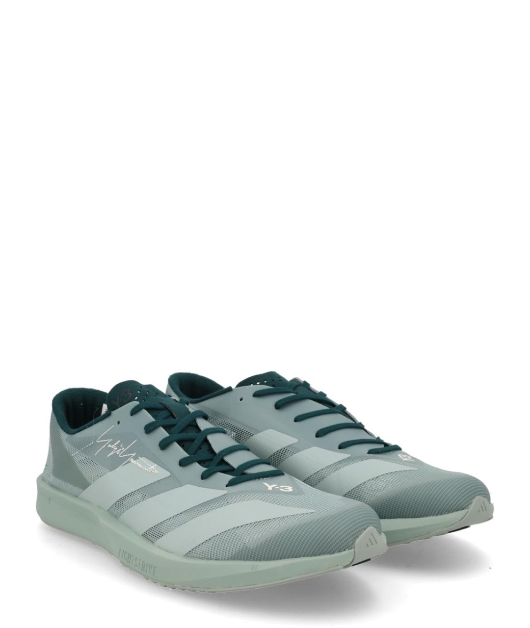 Y-3 Голубые текстильные низкие кроссовки / кеды, фото 2