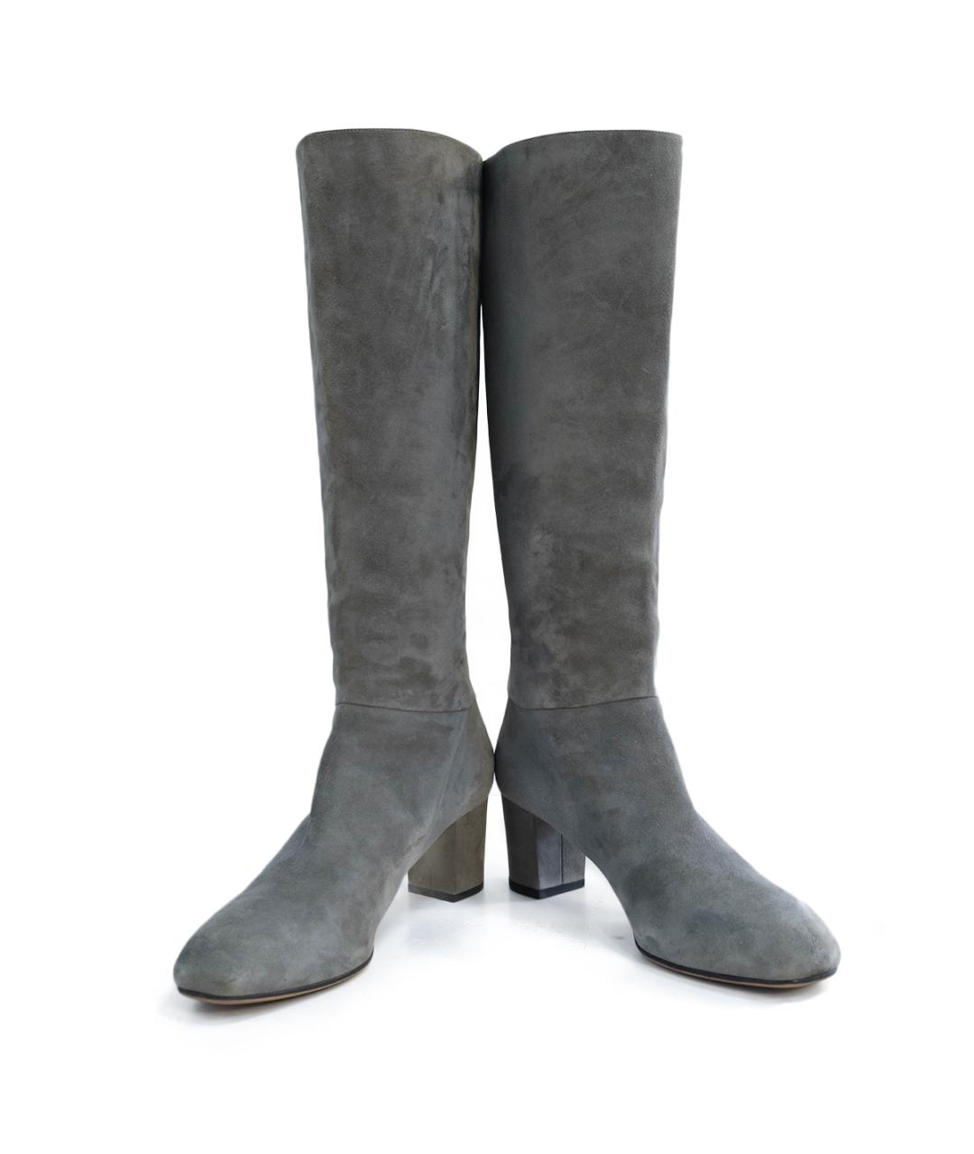 LORO PIANA Серые замшевые сапоги, фото 4